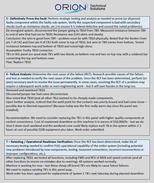 Electrical Troubleshooting Problem - 7 step form pg2
