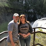 Deb With Mike At Yellowstone Falls